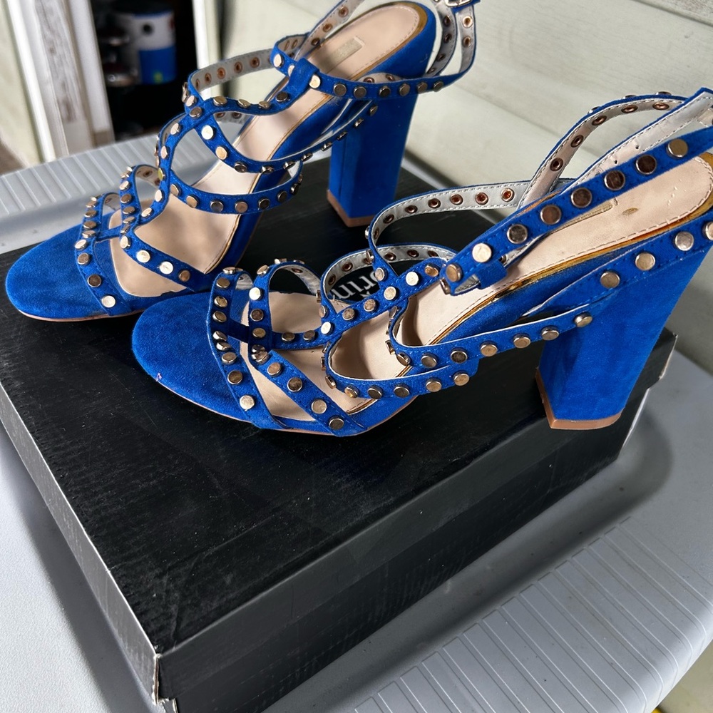 Prima Donna Blue Studded Sandals - Picture 2 of 5